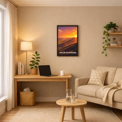 Affiche Vallée d'Azergues - Coucher de soleil