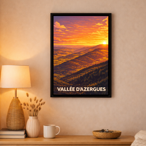 Affiche Vallée d'Azergues - Coucher de soleil