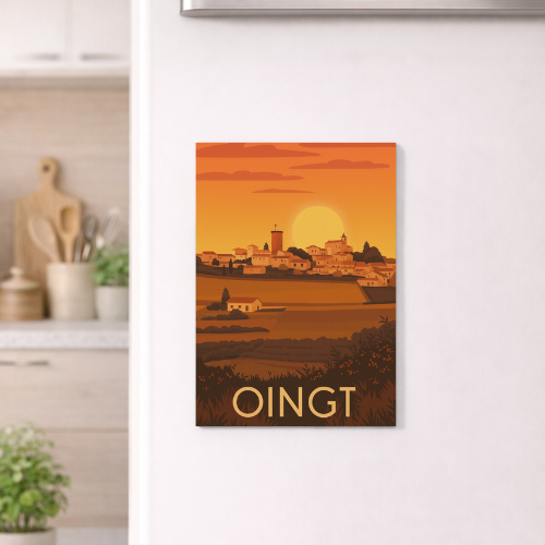 Magnet Oingt - Coucher de soleil - 68x45mm