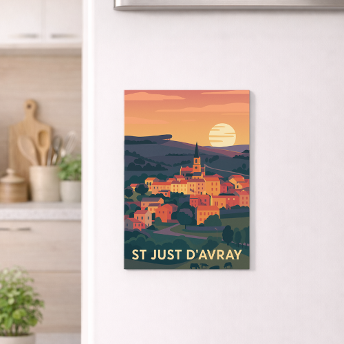 Magnet Saint Just d'Avray - Coucher de soleil - 68x45mm