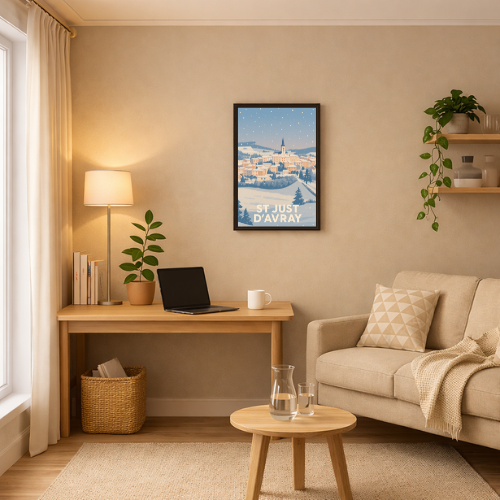 Affiche Saint Just d'Avray - Neige