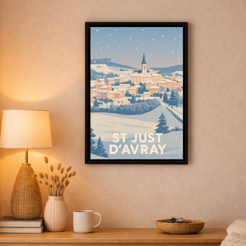 Affiche Saint Just d'Avray - Neige
