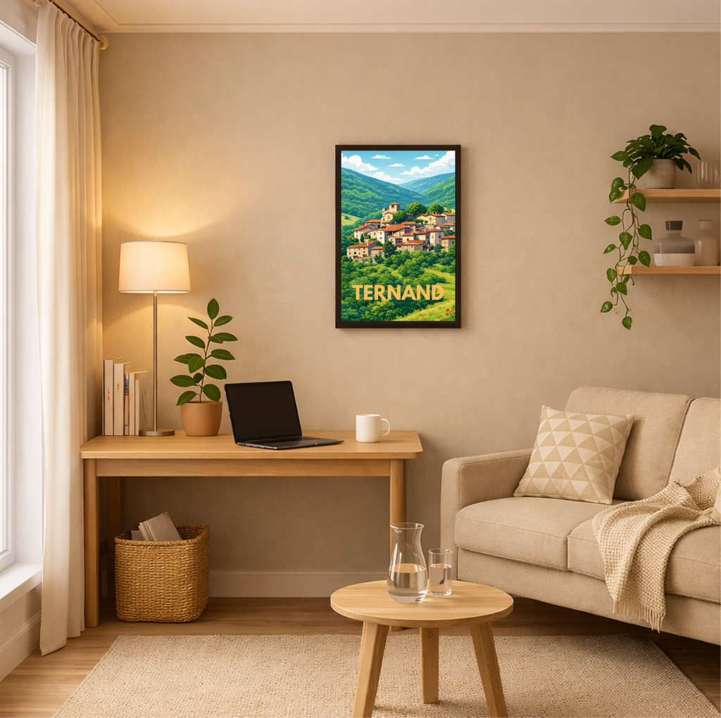 Affiche Ternand – Poster Village du Beaujolais A4 / A3