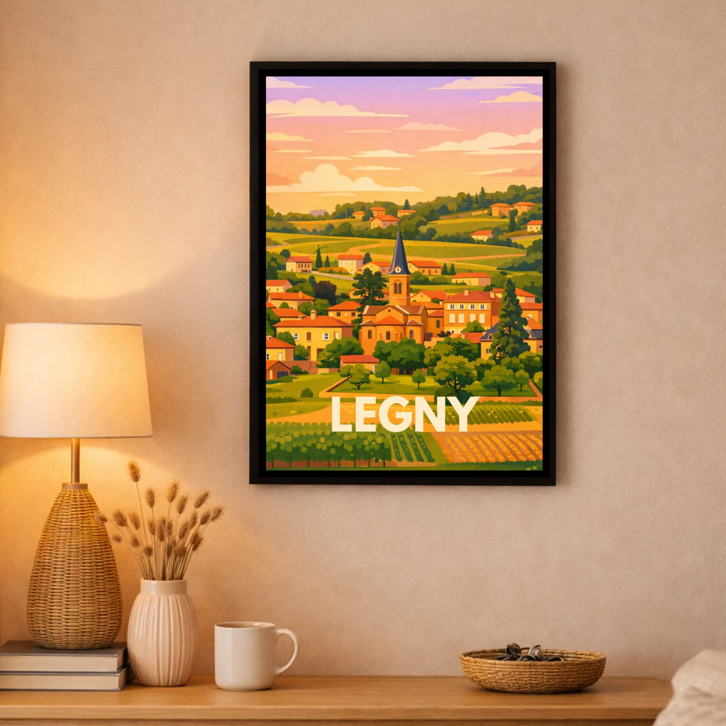 Affiche Legny – Poster Village du Beaujolais A4 / A3